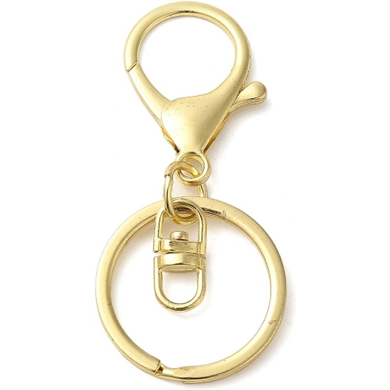 Attaches de porte-clés en alliage avec anneaux en fer, doré, 68mm — Accessoires pour bijoux