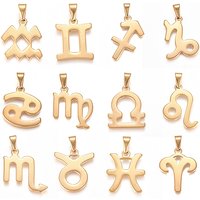 Charms en Acier Inoxydable 304, Ensemble de 12 Signes du Zodiaque — Breloques et pendentifs