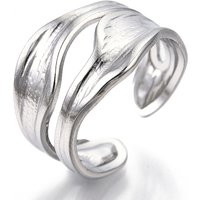 Bague ouverte en acier inoxydable 304 pour femmes, large bande — Bijoux fantaisie