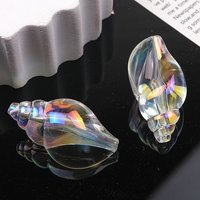 Perles acryliques UV, formes de coquillage, clair AB, 38.2x21.8mm — Perles à bijoux