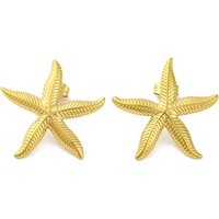 Ion Plating 304 Stainless Steel Starfish Stud Earrings
