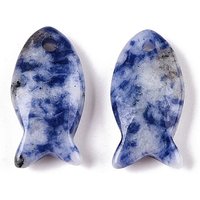 Natural Blue Spot Jasper Fish Charms Pendants