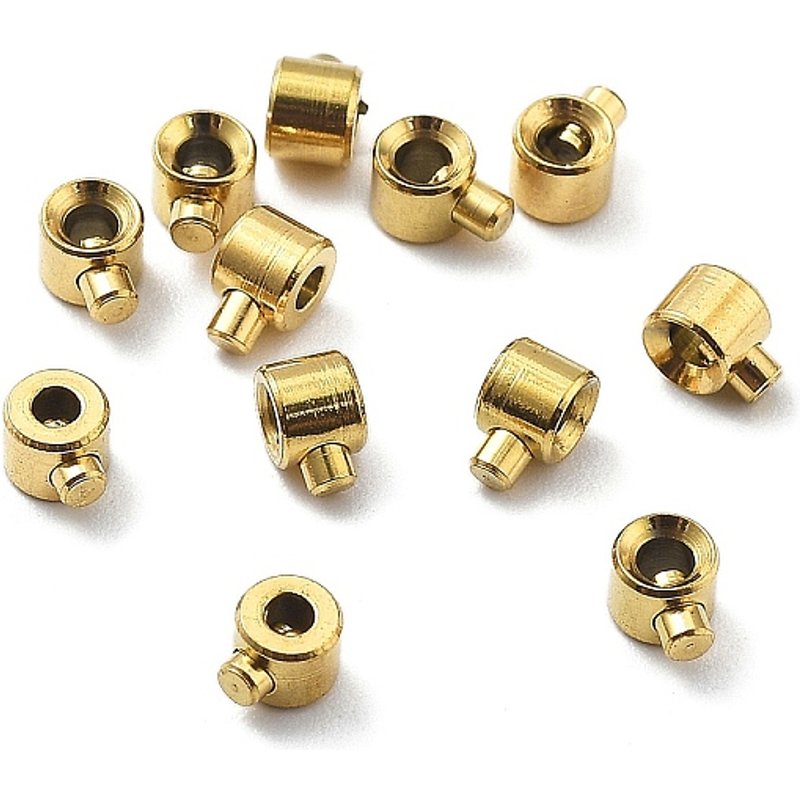 Perles à écraser en acier inoxydable 304, dorées, 3.5-4.2mm — Perles à bijoux