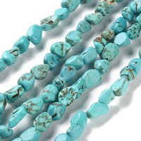 Brins de Perles en Turquoise Teinte Naturelle, Nuggets, Pierre Tumble — Perles à bijoux