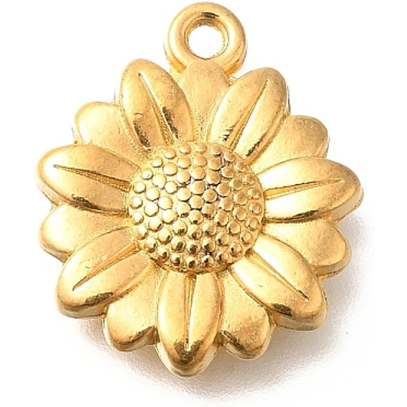 Pendentif en Acier Inoxydable 304 avec Charme Tournesol — Breloques et pendentifs