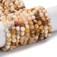 Fils de perles de jade jaune naturel, rond, 4mm, 87pcs — Perles à bijoux