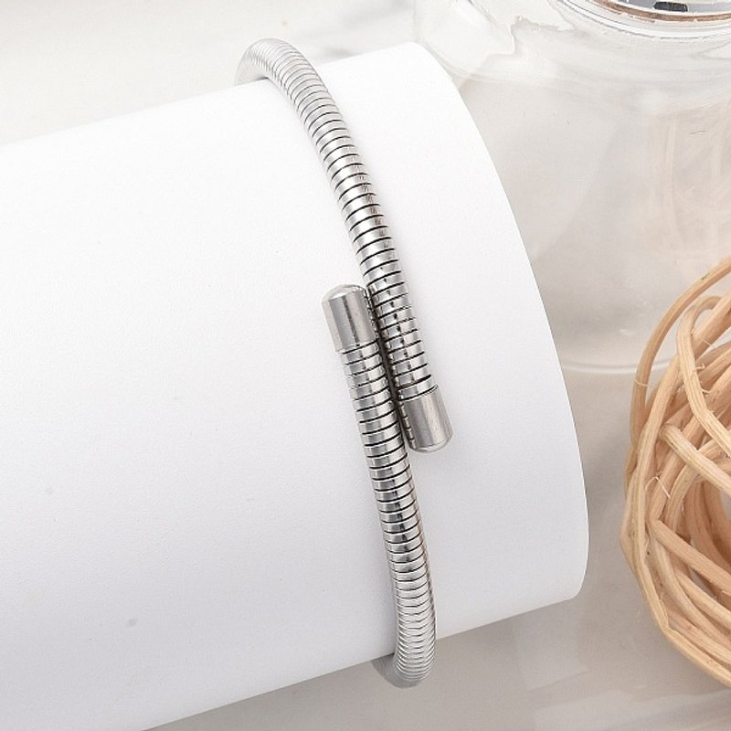 304 Stainless Steel Spring Bangles for Women, Stackable Design — Bracelet Women