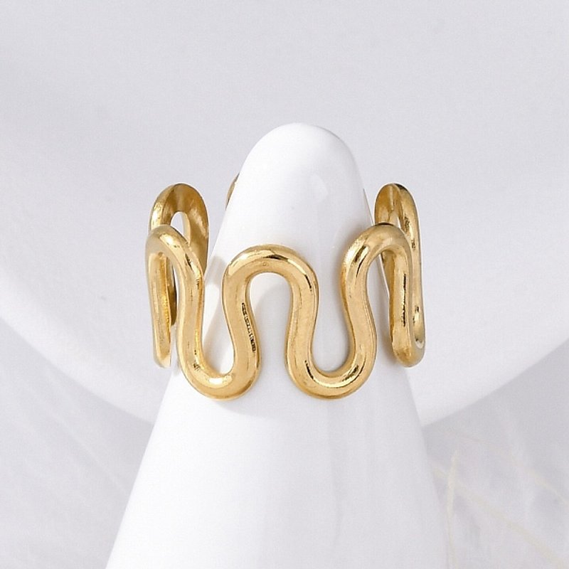 Bague en Acier Inoxydable 304 pour Femmes, Plaqué Or 18K — Bijoux fantaisie