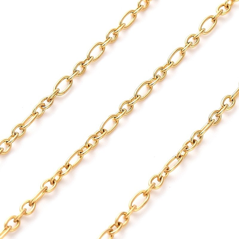 Chaînes en acier inoxydable 304 avec placage en or 18K, 10m
