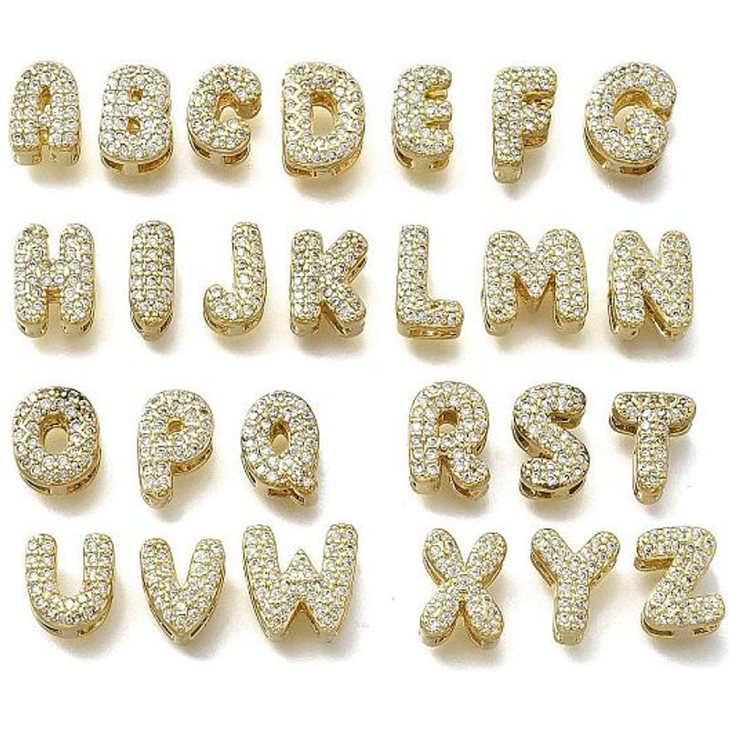 Liens multi-brins en laiton avec zircon cubique micro pavé, plaqué or 18K — Accessoires pour bijoux