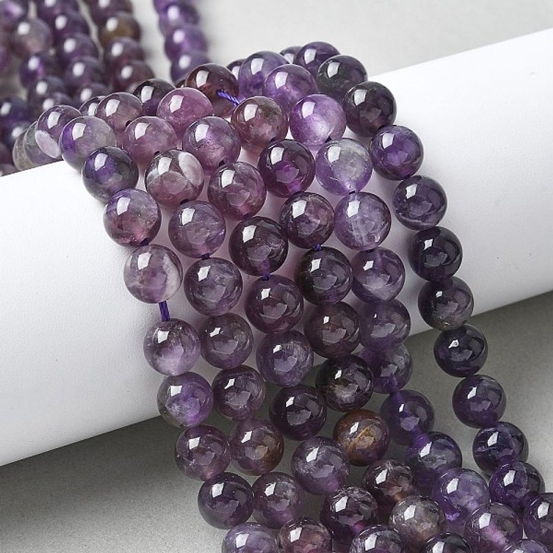 Natural Amethyst Beads Strands, Round, 8-8.5mm, Hole: 1.2mm — Jewelry Beads