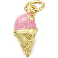 Brass Enamel Ice Cream Charm with Jump Ring, 18K Gold Plated — Charms & Pendants