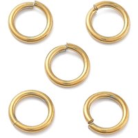 Ion Plating 304 Stainless Steel Open Jump Rings, 18K Gold Plated