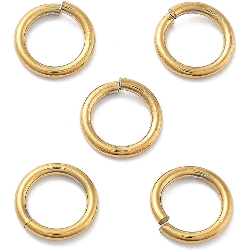 Anneaux ouverts en acier inoxydable 304 avec placage en or 18K — Accessoires pour bijoux