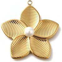 Pendentif en Acier Inoxydable 304 avec Perle en Verre et Plaqué Or 18K — Breloques et pendentifs
