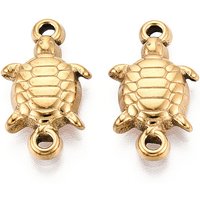 Charms de connexion en acier inoxydable 304, tortue avec plaquage or 18K — Accessoires pour bijoux