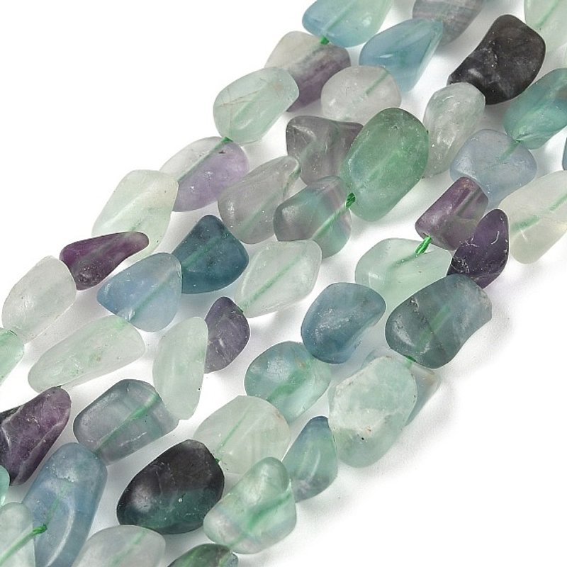 Natural Fluorite Beads Strands, Tumbled Stone, 15.35'' Length — Jewelry Beads