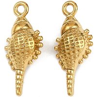 Ocean Theme 304 Stainless Steel Shell Pendants with Ion Plating