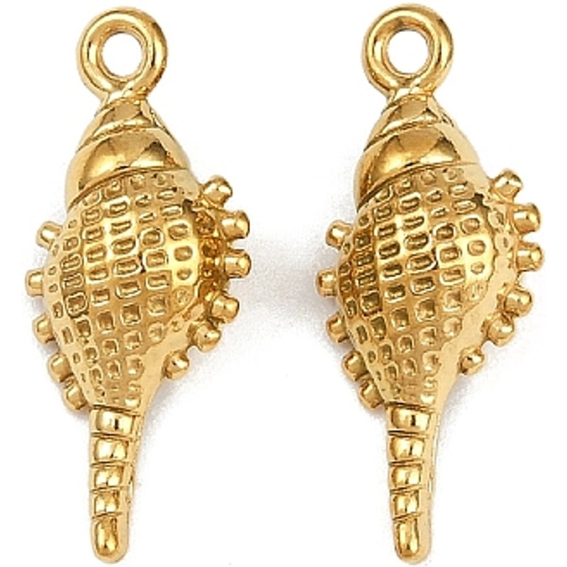 Ocean Theme 304 Stainless Steel Shell Pendants with Ion Plating — Charms & Pendants