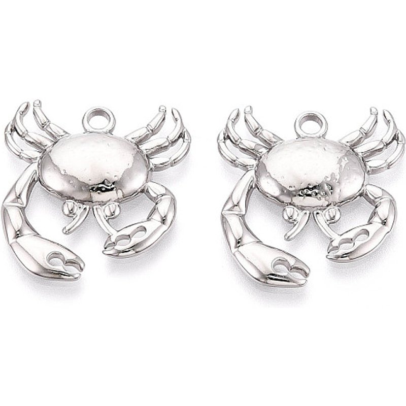 Pendentif en acier inoxydable 304, charme de crabe, anti-ternissement, 27x25.3mm — Breloques et pendentifs
