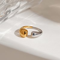 Bagues ouvertes en acier inoxydable 304 pour femmes - Couleur or et acier inoxydable