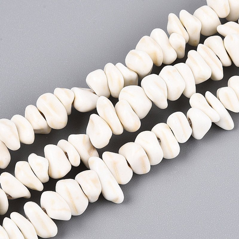 Brins de perles en howlite synthétique, chip, 7-12mm, trou : 0,9mm — Perles à bijoux