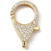 Attaches de homard en laiton avec zircon cubique clair, plaqué or 18K — Accessoires pour bijoux