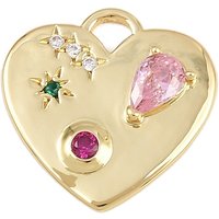 Brass Micro Pave Cubic Zirconia Heart Charms, 18K Gold Plated — Charms & Pendants