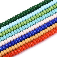 Brins de perles en verre opaque électroplaqué, rondelle, couleurs mélangées — Perles à bijoux