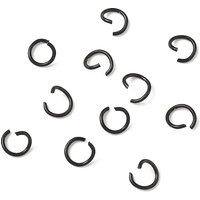 304 Stainless Steel Black Jump Rings, Round Open 6x0.8mm