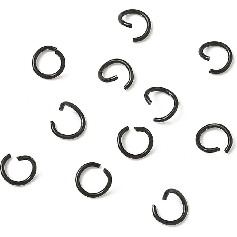 Anneaux Brisés Noirs en Acier Inoxydable 304, Ronds Ouverts 6x0.8mm — Accessoires pour bijoux