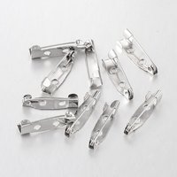 Trouvailles de broche en fer, épingles à barres arrière, couleur platine, 20mm — Accessoires pour bijoux