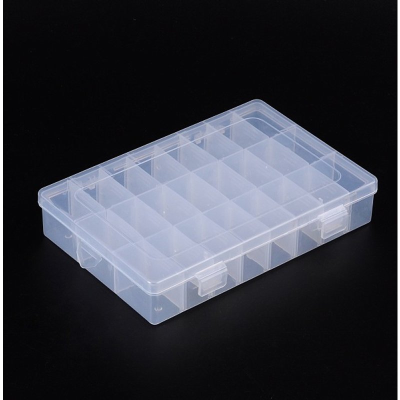 Conteneur de rangement pour perles en plastique avec séparateurs ajustables — Rangement et présentation