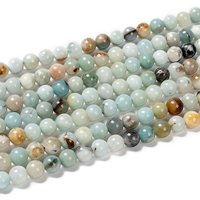 Brins de perles d'amazonite fleurie naturelle, rondes, 6mm, 15.5 pouces — Perles à bijoux