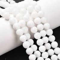 Brins de perles en jade blanc naturel, 8mm, 48pcs — Perles à bijoux