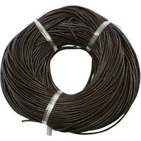 Corde en cuir de vache, brun noix de coco teinté, 1MM pour la fabrication de bijoux