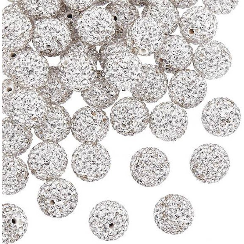 Perles Pave Disco Ball, Argile Polymère, Rhinestone, Grade A, 14mm — Perles à bijoux