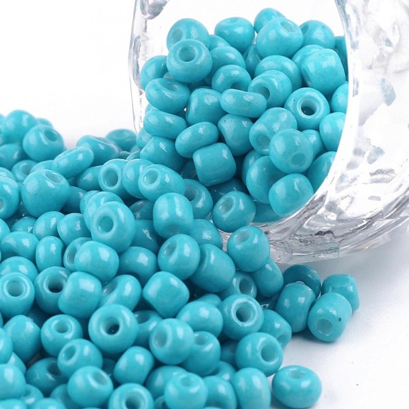 Baking Paint Glass Seed Beads, Dark Turquoise, 6/0, 4500pcs/bag — Jewelry Beads