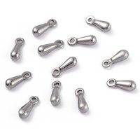 304 Stainless Steel Teardrop Charms, Chain Extender — Charms & Pendants