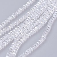 Brins de perles en verre électroplaqué, couleur AB, facettées en rondelle