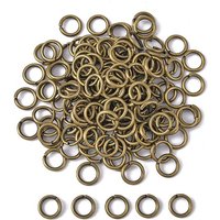 Brass Round Open Jump Rings, Antique Bronze, 18 Gauge, 80pcs