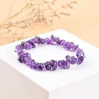 Bracelet Élastique en Chips d'Améthyste, Diamètre Intérieur 2-1/8 à 2-1/4 pouces — Bracelet Femme