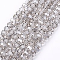 Brins de Perles en Verre Gainsboro, Facettées, Rondes, 6mm, 88-91pcs