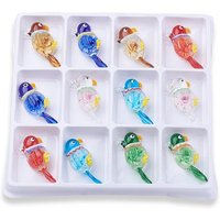 Handmade Lampwork Big Pendants with Parrot and Inner Flower