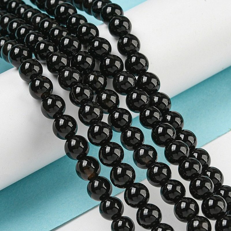 Natural Black Onyx Round Bead Strands, Dyed, 6mm, 14.8 inch — Jewelry Beads