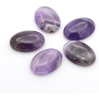 Natural Amethyst Gemstone Cabochons, Oval, 25x18mm