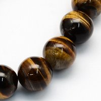 Natural Tiger Eye Round Beads Strands, 8.5mm, 1.2mm Hole, 46-48pcs — Jewelry Beads