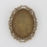 Réglages de cabochon de broche en alliage vintage - Bronze antique — Accessoires pour bijoux