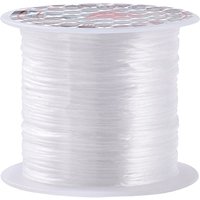 Fil élastique plat en cristal pour la fabrication de bracelets extensibles, blanc — Chaînes, fils et cordons