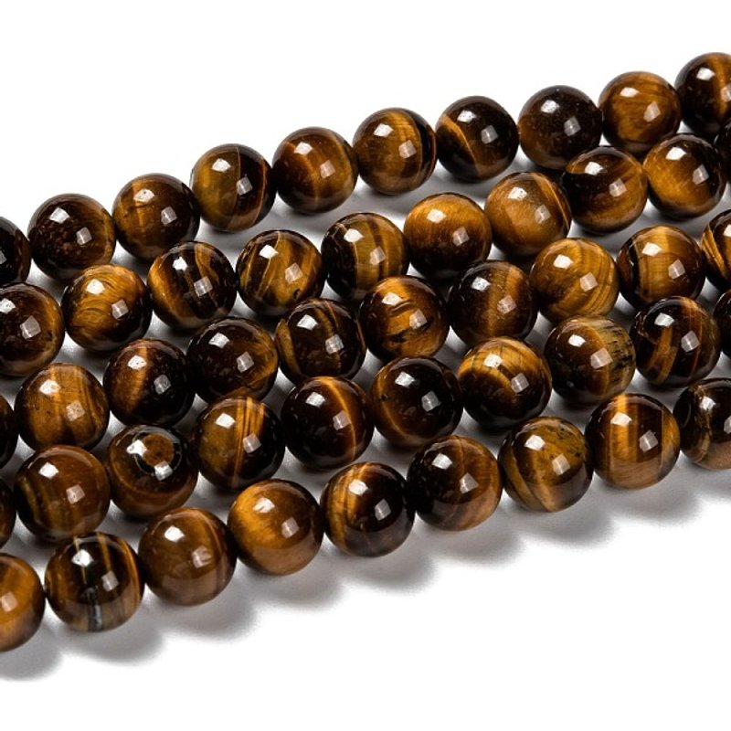 Natural Tiger Eye Round Bead Strands, 10mm, 38pcs, 15 inch — Jewelry Beads